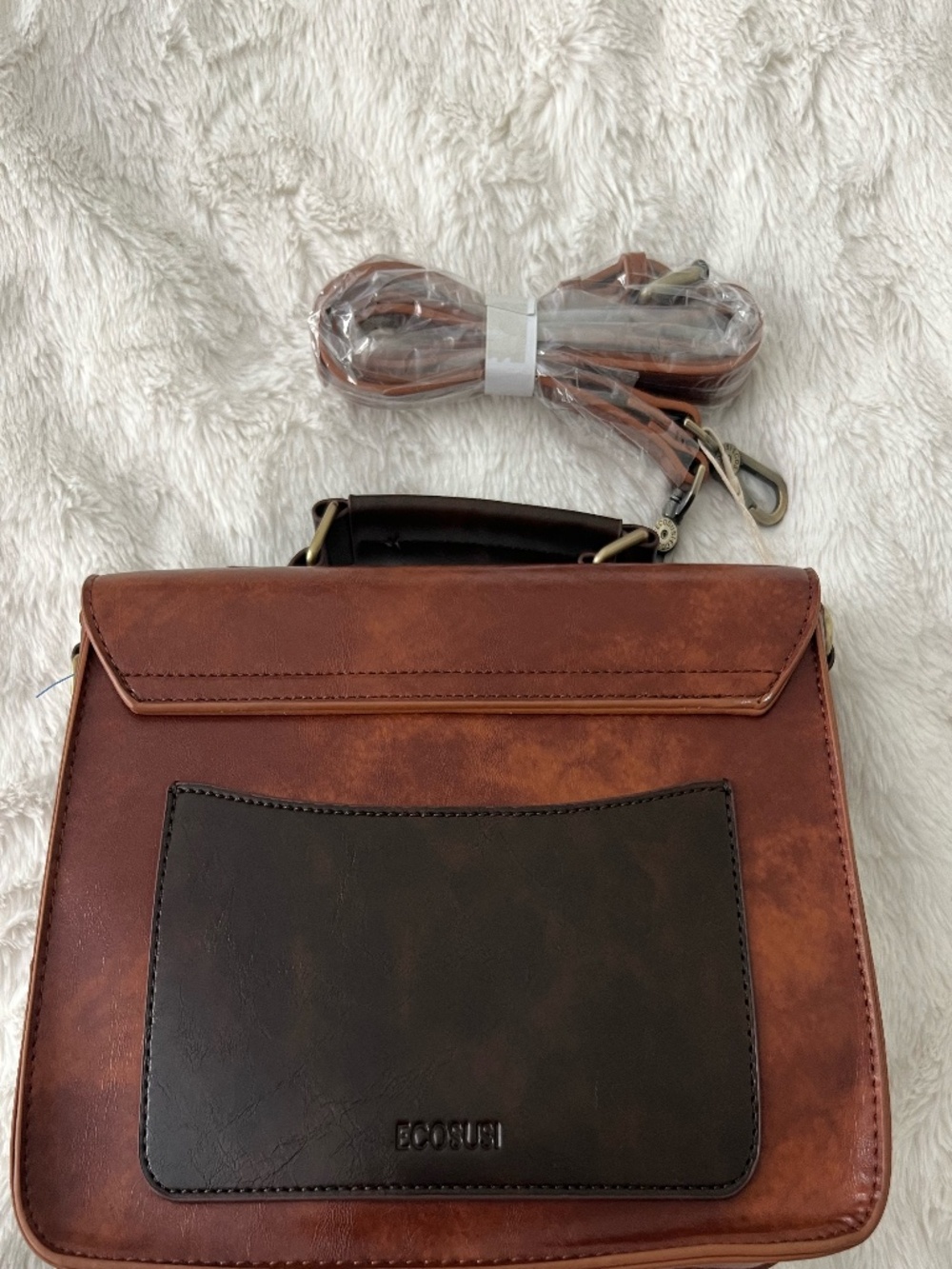ECOSUSI Brown Satchel Purse - Picture 2 of 4